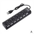Usb 2.0 Hub Multi Usb Splitter Power Adapter  Mouse Keyboard U Disk Card Reader Printer Expander With Switch For Pc Q7u1（1）. 