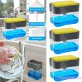 2-in-1 Soap Dispenser with Sponge, 13 oz Soap Pump and Sponge Caddy, Kitchen and Bathroom Organizer, Home Cleaning Accessories. 