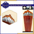 Keep Smiling Pack of 13 Flat Shapes High Quality Nylon Professional Art Brush Set Water Color Oil Acrylic Artist Paint Brush Set. 