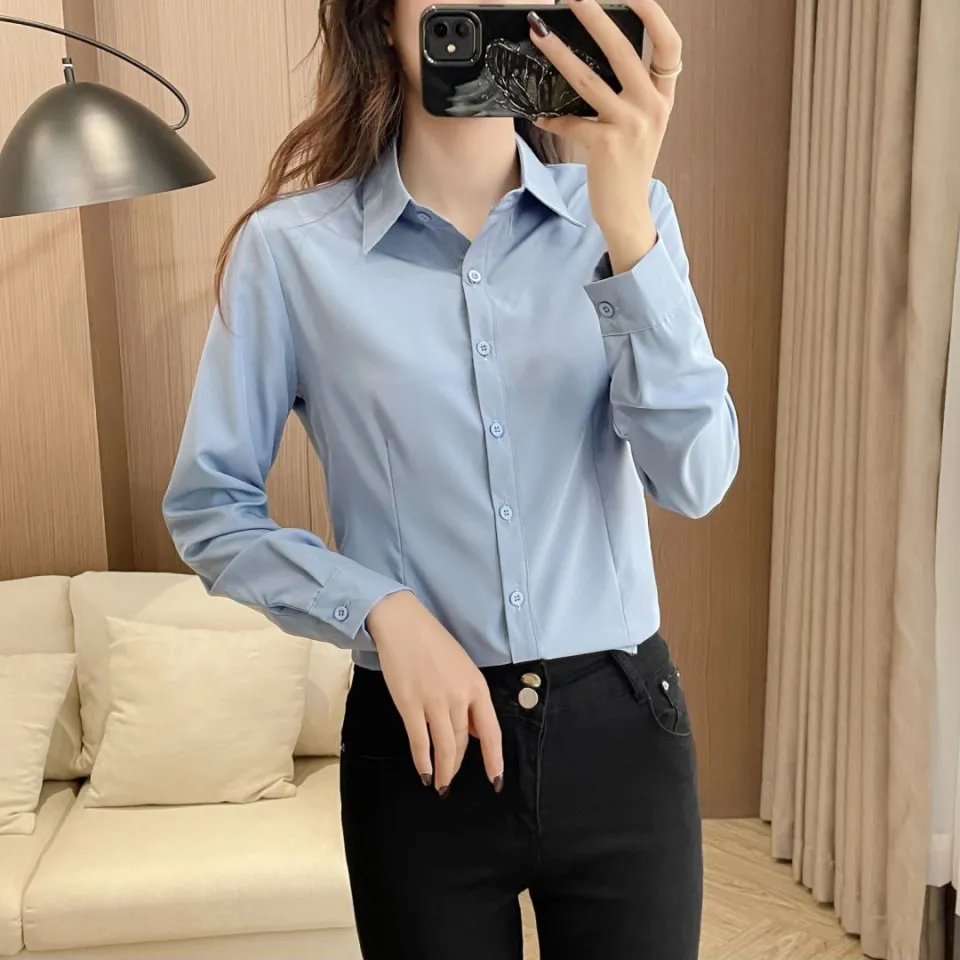 2024 Shirt New Female Long Sleeve Work Clothes Formal Wear Student Clothes Labor Suit Shirt Business Women s Clothing Daraz.pk