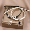 17KM Couple Star Pendant Bracelets for Women Girls Black And White Adjustable Knit Bracelet New Fashion Jewelry Trendy Party. 