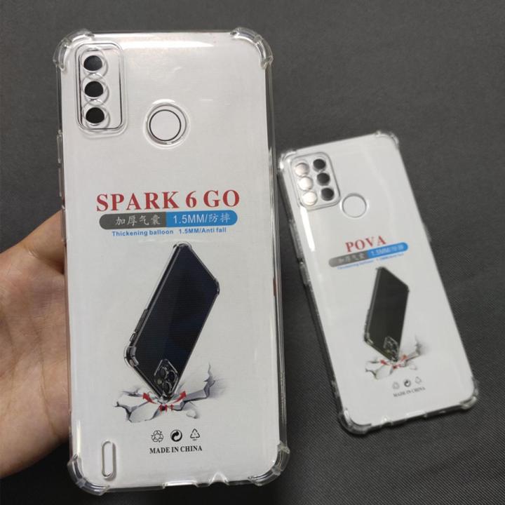 Tecno Spark 6 go Transparent Silicon Back Cover anti shock mobile phone case