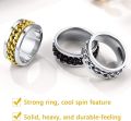 Spinner Ring Chain Ring Silver Stainless Steel For Men-Boys. 