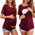 Women's aternity Shirts Fashion Nursing Shirts for Daily om 3pcs. 