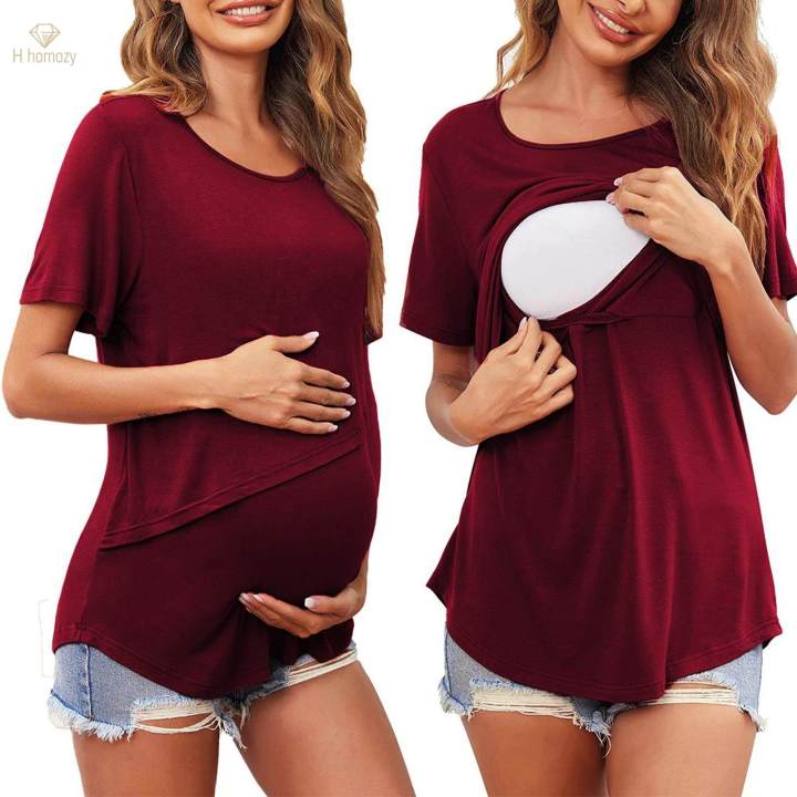 Women's%20aternity%20Shirts%20Fashion%20Nursing%20Shirts%20for%20Daily%20om%203pcs%20-%20Image%207