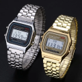 Classic Stylish Vintage Watches Waterproof for old Fashion Style Digital LED Watch for Men in Stainless Steel Chain With Alarm Best Watch For Wuzu. 