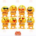 Cute Emoji Spring Shaking Head Dolls Toy Funny Expression Bounce Toy for Car Dashboard & Home Decor Large 7/cm  (Plastic, Yellow). 
