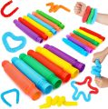 6 Pack Pop Tube Sensory Toys, Stretch Tube For Kids Decompression, Pre-Kindergarten Pop Tube Toys (6 Colors). 
