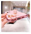 For OPPO A95 / OPPO F19 Back Cover with 3D Love Heart Wristband Chain Fashion Bracelet Shiny Plating Phone Case Soft Silicone Bumper Protective Cover. 