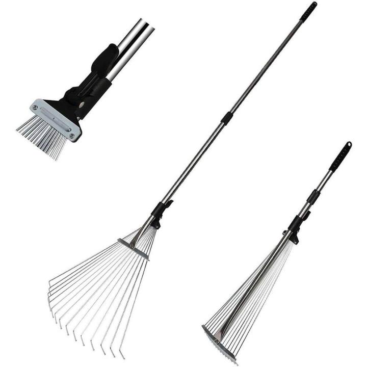 Telescopic Rake Adjustable Metal Rake Long Handle Leaf Rake . Most Demanding and useful Tool for lawn and garden