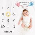Newborn Baby Monthly Growth Milestone Blanket Photography Props Background Cloth Commemorate Rug DIY Infant Boy Girl Photo Accessories. 