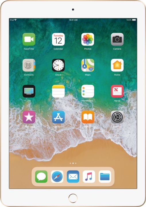 Apple iPad 5 (Model A1822) – 128GB, Wi-Fi, 9.7" Retina Display – Gold Color – Free Tablet Cover – Like New