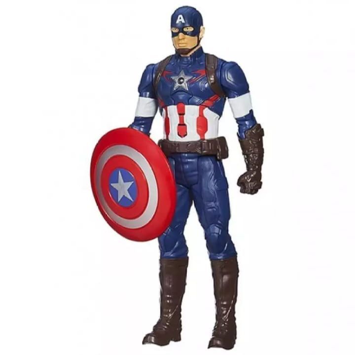 Captain America Action Toy Figure With Chest Light and Shield For Kids