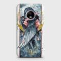 Motorola E4 Cover - SkinLee HQ Hard Case - Golden Raven Cross Stitch Art - SKINLEE-360-1-194-125. 