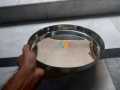 1 Piece Hindu Thaali Large Round Plate Heavy Stainless Steel 10.7 inches. 
