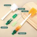 4 In 1 Multifunctional Detachable Long Handle Cup Bottle Cleaning Brush, Baby Bottle Nipple Scrubber Household Cleaning Tools. 