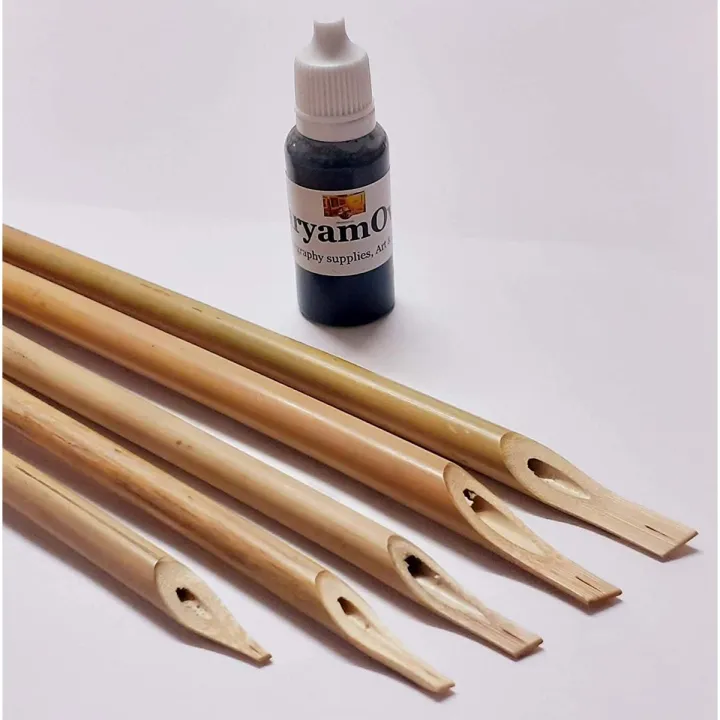 DEAL:%205%20x%20Calligraphy%20Fountain%20Reed%20Bamboo%20Qalam%20+%2030ml%20Black%20Calligraphy%20ink%20-%20Image%203
