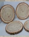 Natural Wood Slices (12 Pcs, 3–5 Inches) – Rustic DIY Craft Kit for Wedding Decor, Art Projects & Ornaments. 
