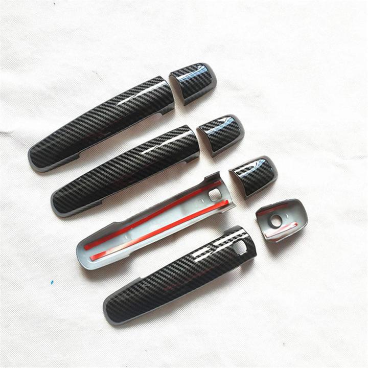 Car ABS Carbon Fiber Door Handle Cover Chrome Trim for Suzuki Swift