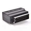 SCART Adaptor AV Block To 3 RCA Phono Composite S-Video With In/Out Switch GOLD. 