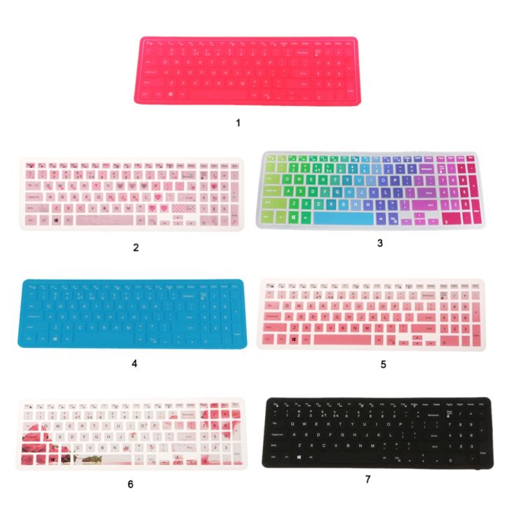 Thin Silicone Keyboard Skin Cover for Dell 15CR 15inch Laptop PC Clear Pink