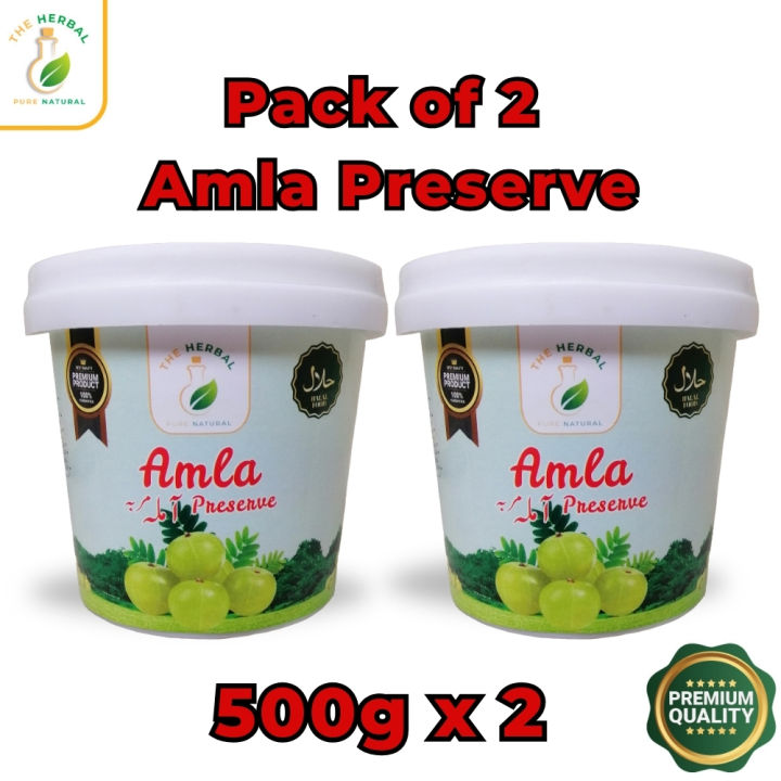 Pack of 2 Amla Murabba | Amla Preserve  | Amla Muraba  | Maraba  | Amla Ka Murrabba 500Gram By The Herbal ( Pure Nature )
