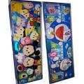 Doraemon & Disney Mix Character Pencil Box Leather Milk Double Side (2-211) (Pack of 2). 