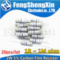 20pcs/lot 2W 5% Carbon Film Resistor 1R ~ 1M 2.2R 10R 22R 47R 51R 100R 150R 470R 1K 4.7K 10K 47K 1 2.2 10 22 47 51 100 150 470. 