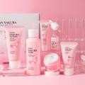 Facial Products Kit Sakura Skin Care Set Facial Cleanser Face Cream Sunscreen Facial Mask Eye Cream Skincare Product. 