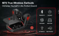 Bloody M70 True Wireless Gaming Earphones - Bluetooth 5.0 - Water Resistant - USB C Charging - For Mobile/Mobile Gaming - Red/Blue. 