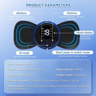 Portable EMS Mini Electric Neck Back Body Massager Cervical Electric Neck Back Massager Muscle Therapy Pressure Pain