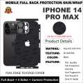 APPLE IPHONE 14 PRO MAX FULL BACK 360 PREMIUM Protection Skin / Wrap-3D MATRIX. 