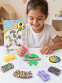 Education Toys For beads Water Fuse Beads Kit for Kids | 2000+ PCS Colorful Beads Set with Board & Accessories (Age 6+). 