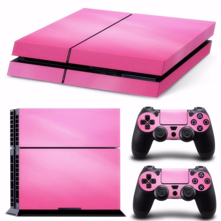 Pink Cover Skin For Playstation 4 PS4 Console + 2 Stickers For PS4 Controller -