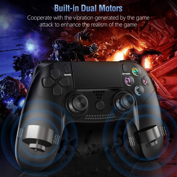 Gam%C3%B3ry%20Wireless%20Controller%20for%20PS4,%20Controller%20for%20PS4/Pro/Slim/%20PC,%20Wireless%20Controller,%20Wireless%20Bluetooth%20Gamepad%20Joystick%20Controller%20with%20Dual%20Vibration/Turbo/%20Audio%20Port/%20LED%20Display%20-%20Image%204