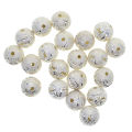 NYT 20 Pcs Engraved Jewelry Making Beads Metal Ball 12X12Mm Round Lantern. 
