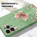 BILI for Redmi 12C 11A Back Cover Pink Butterfly for Boys Girls Multicolor Liquid Silicone Case Soft Square Lens Protection Phone Cases. 