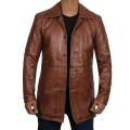 Pure Leather Duffle Coat Leather Pret Long Medium Length Stylish Coat. 