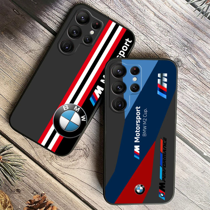 【EmotionaE】INS BMW-BM Sports Car Art Phone Case For Samsung Galaxy S23 S22 S21 S20 FE S10 S10E S9 Plus Ultra Pro Lite 5G Cover Black