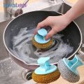 New Stainless Steel Dishwashing Brushes Bowl Pot Pan Cleaning Brush for Kitchen Bathroom Cleaning Tools Steel Wire Ball. 