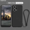 NORVIK for Xiaomi POCO F5 / F5 Pro 5G Phone Case Lens Protection Casing Solid Straight Edge Liquid Silicone Soft TPU Back Cover with Lanyard. 