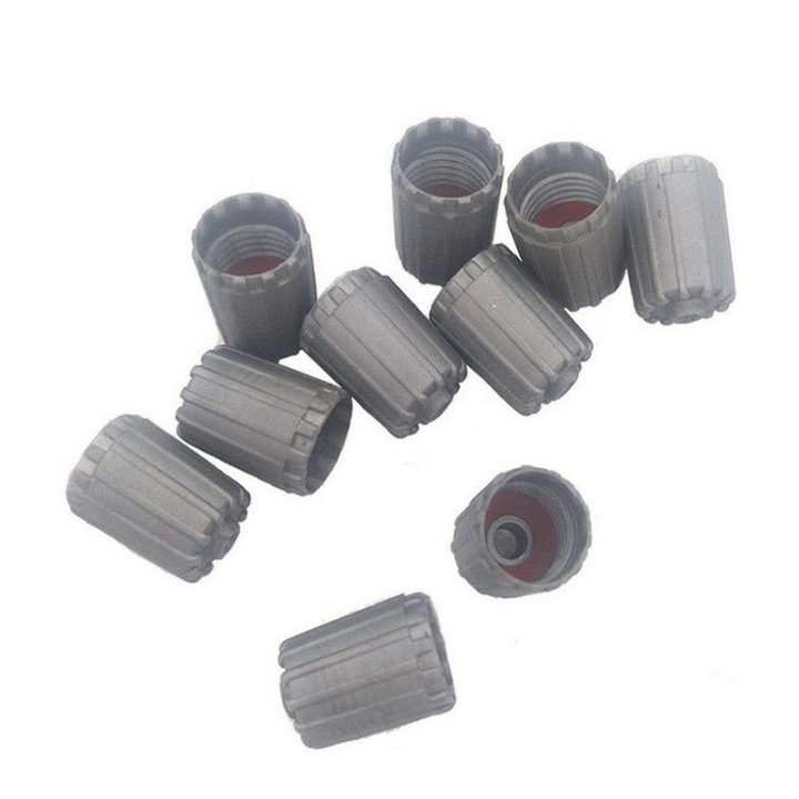 10pcs Gray Creative Car Tuning Tire Valve Stem Caps TPMS Tire Cap with Gasket Universal Nylon Exterior Parts Car Accessories