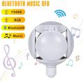 LED RGB Football Bulb E27 round shaped UFO Lamp 4 sides adjustable Bubble Ball Foldable Light with Bluetooth speaker & Remote Control. 