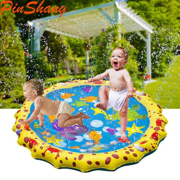 PinShang Sprinkler Pad For Kids 39'' Sprinkler Play Mat Outdoor Pool Party Water Play Toys Water Play Game For Kids Pets