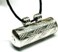 Silver Metal Taweez Locket/Pendant with Black Dori For Men and Women - Pack of 04. 