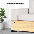 JC Buckman Chill Zone Plus Three Seater Sofa & Chaise Seat with Storage Acacia Wood Finest Imported Fabric European Design Grand Sized with 2 Years Warranty. 