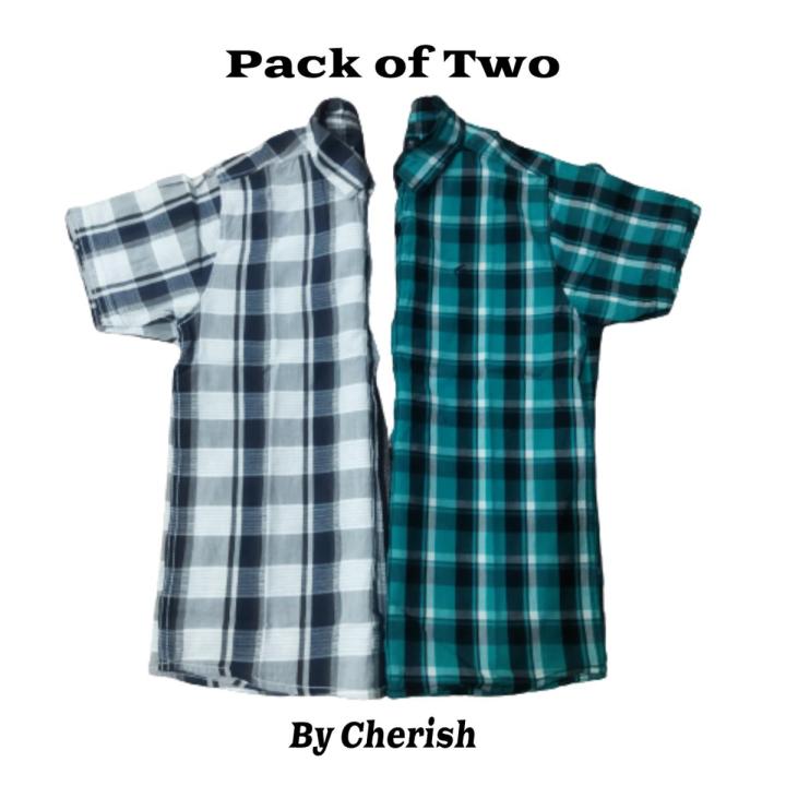 Cherish-Boys cotton Check Shirt Half Sleeves in amazing colors- cool and casual export quality beautiful t-shirt soft cotton party wear shirt for men