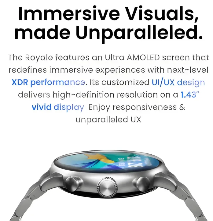 Zero%C2%AE%20Royale%20Smartwatch%20%7C%201.43"%20AMOLED%20Ultra%20Big%20Screen,%20Bluetooth%20Calling,%20123%20Sports%20Modes,%20Health%20Tracking%20%7C%20COMES%20WITH%202%20STRAP%20OPTIONS%20%7C%20Perfect%20Smartwatch%20for%20Men,%20Women,%20iOS%20&%20Android%20Users%20-%20Image%206