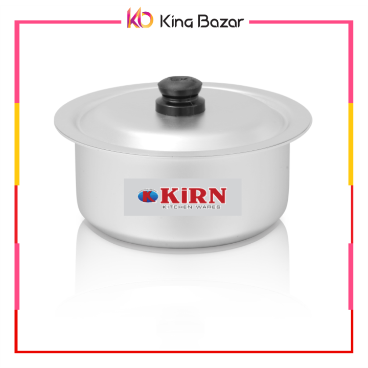Orignal KIRN Cooking Pot - Hard Anodize 7inch to 16Inch (Silver Steel) Pure Quality (All Sizes Mentiones) Kitcehen Ware Cooking (Pateli)(Patela)(Handi)(Degchi)