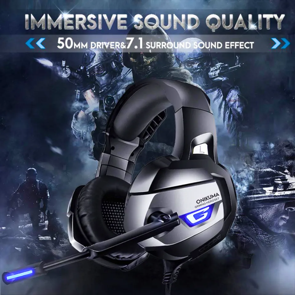 K5 Gaming Headphones 3D Surround Sound for PS4, Xbox One